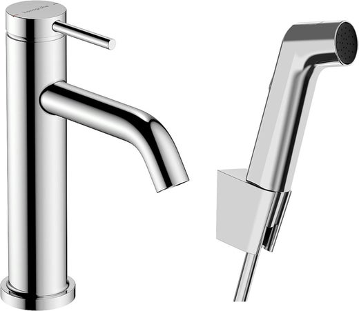 Hansgrohe Tecturis S 73211000 yksiote pesuallashana 110 Bidette PushOpen-pohjaventtiilill&auml; 160 cm suihkuletkulla kromi